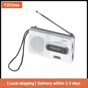 【Local shipping】 Portable Mini Radio Handheld AM FM Music Player Speaker Outdoor Stereo Radio with Telescopic Antenna