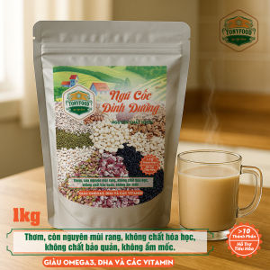 Ngũ Cốc Dinh Dưỡng TonyFood 1kg – Trên 10 Loại Hạt – Giàu Omega 3 DHA – Hỗ Trợ Tiêu Hóa Bổ Sung Vitamin – Không Hóa Chất Không Chất Bảo Quản
