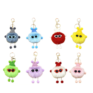 Cute Plush Keychain Pompom Keychain Cute Keyring Fur Balls Keychain Bag Keychain Plush Keyring Cute Pendant Keychain