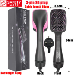 (Ship in 24hrs)Portable 1000W Hot Air Brush Handheld Hair Brush Dryer Styler Negative Ion  Electric Blow Dry Brush Multifunctional Use Adjust Settings