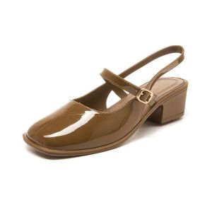 [Free Shipping] New Spring And Summer Stylish Mid-Heel Closed-Toe Shallow WomenS Sandals Perfect With An-Worthy Dress