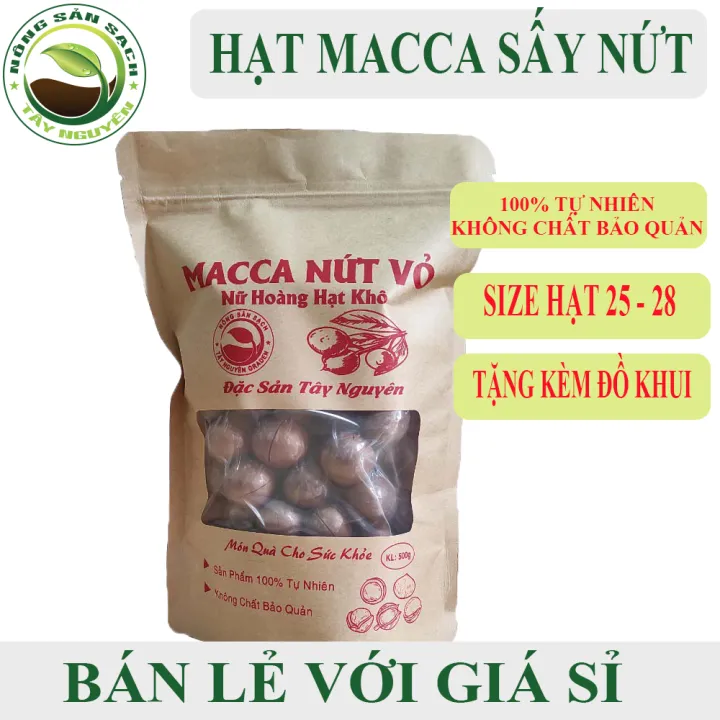 500g Hạt macca sấy nứt vỏ - hạt macca nứt vỏ - Hạt mắc ca nứt vỏ Đắk Lắk