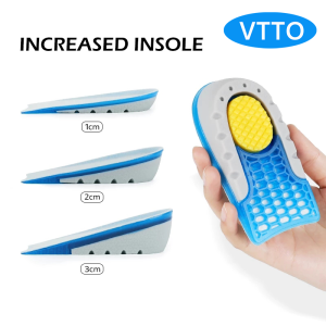 VTTO Bangni Inner Heightened Insole Height Increase TPE Jelly Gel Half Shoes Pad Invisible Massaging Feet 1-3cm Lift For Men Women