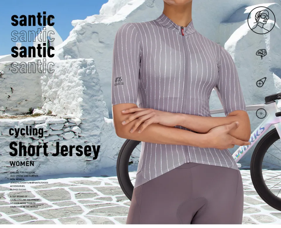 Santic Women Cycling Jersey Short Sleeve Sport Breathable Quick
