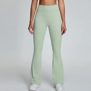 Womens High-Waisted Flared Pants with V-arc Abdomen Controlling for Outdoor Leisure Sports and running Fitness TM0174-A