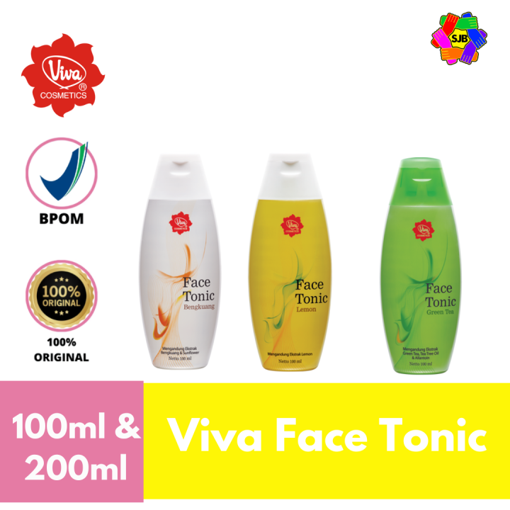 Viva Face Tonic 100ml And 200ml Bengkuang Lemon Green Tea