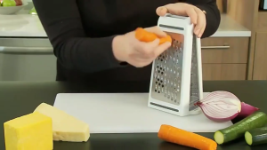 Professional Double Face Grater for Home Cooks and Cooks with Stainless Steel and Comfortable Ergonomic Handle