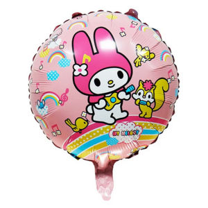 BALON FOIL BULAT SANRIO / ROUND 18" Balon My Melody Kuromi Cinnamoroll Hello Kitty Pesta Ulang Tahun