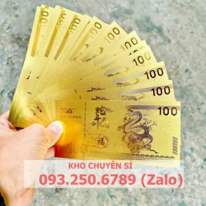 ⭐TẾT 2025⭐  [GIÁ RẺ]  Combo 50 Lá Tiền Vàng Con Rắn Macao 100 In Màu Phong Thủy May Mắn Chất Liệu Nhựa Plastic Lì Xì 2025