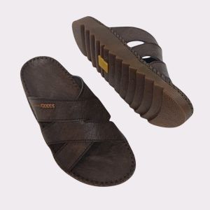 Dép da nam quai chéo Dép quai chéo nam QCX39 da Microfiber cao cấp đế doctor răng cưa mềm dẻo