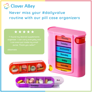 Weekly Pill Organizer Four Times-a-Day 1 Dispenser with Stackable AM/PM Compartments