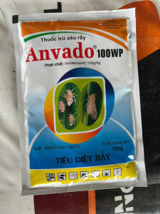 Vua trừ rầy ANvADO 100WP. Rầy nâu xanh trắng Rếp sáp rệp muội cào cào châu chấu bọ nhảy côn trùng chích hút. Khối lương 100gram.