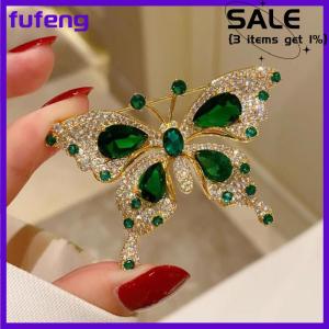 fufeng Cổ Điển Tinh Tế Bướm Trâm Cài Pins Phụ Nữ Sáng Bóng Rhinestone Côn Trùng Ve Áo Pins Phù Hiệu Đảng Tiệc Trang Sức Phụ Kiện Quà Tặng