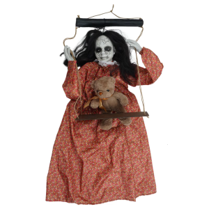 Sound Activated Swinging Ghostly Doll Halloween Hanging Decoration For Outdoor and Indoor Garden Front Yard Display