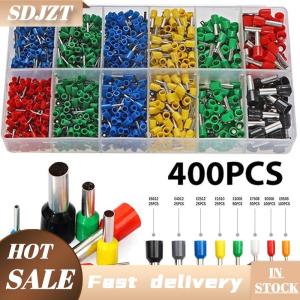 SDJZT 400pcs Tubular Terminal Cord End Wire Connector Electrical Insulated Terminator