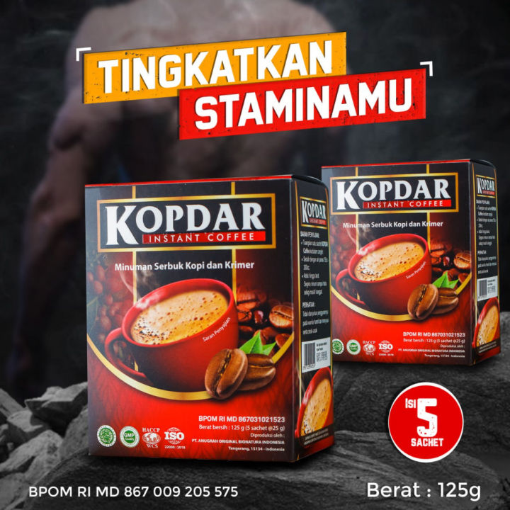 Kopdar Kopi instant serbuk dan kreamer isi 5 sachet / Kopi Instan penambah Stamina Pria