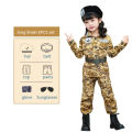 HOTpolice army soldier costume for kids boy girls school Halloween