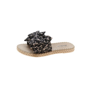 Free Shipping New Beach-Style Sandals For Women Featuring A Bow And Floral Design Korean Style Versatile Non-Slip And Suitable For Students