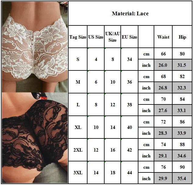 Kraiefs Sexy Womens Ladies Lace French Knickers Boxers Panties Shorts  Underwear Size New