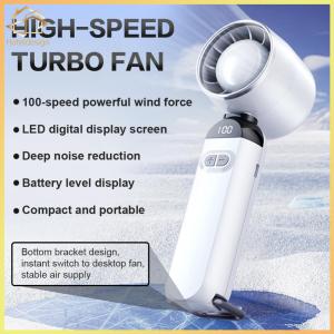 Adjustable Cooling Fan LED Digital Display Portable Electric Fan USB Rechargeable for Camping Hiking Outdoor Activities