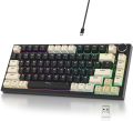400PRO 75% Wireless Creamy Mechanical Keyboard Black, Gasket Hot Swappable RGB Gaming Keyboard, Bluetooth/2.4GHz/USB-C Thocky Keyboard with Pre-lubed Cream Grey Switches (82 Black). 