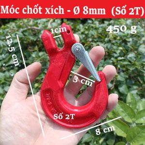Móc Chốt Xích Đỏ Ø 8mm - Số 2T Chốt Tai Cài Chắc Chắn Kéo Chằng Buộc Hàng