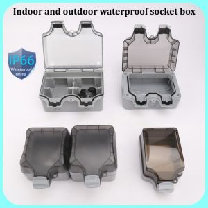 LSG IP66 waterproof dustproof weatherproof 86 type socket box Utility box Without socket switch external installation locking indoor and outdoor waterproof box