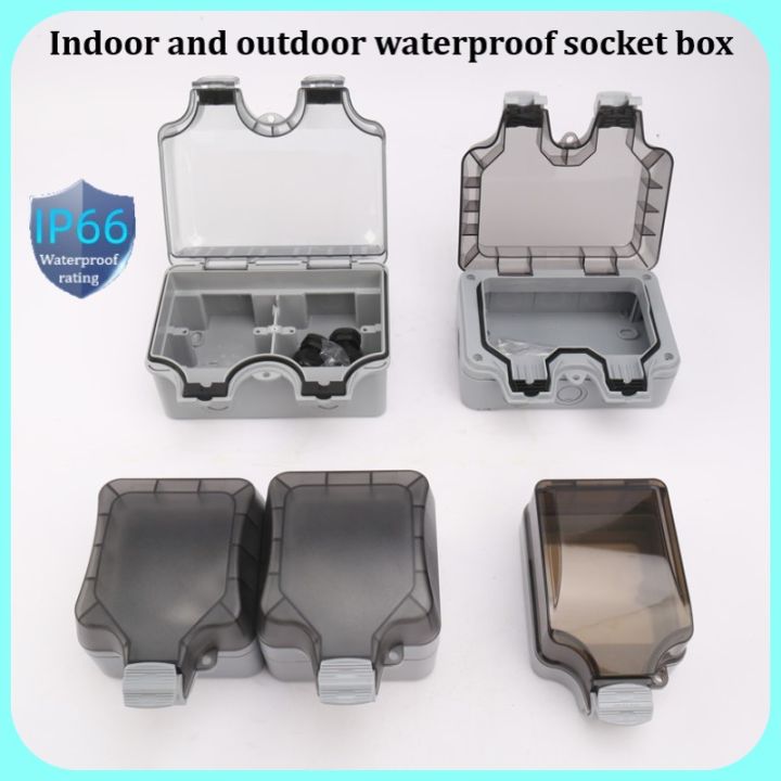 LSG IP66 waterproof dustproof weatherproof 86/146 type socket box, Utility box, Without socket switch, external installation locking, indoor and outdoor waterproof box