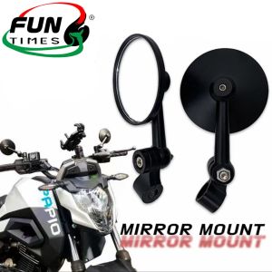 CNC Alloy Rear Mirror For HONDA YAMAHA Universal Adjustable 10Mm Screw Short Stem side Mirror 2Pcs
