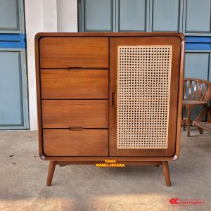 Bufet Laci Rotan Buffet Retro Jati Minimalis Drawer Kayu Jati Produk Mebel Jepara
