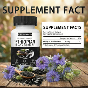 Purely Nutrient 100% Pure Black Seed Oil Softgels 60 Count Ethiopian Sourced Natural Formula Oral Supplement for s Daily Immune Defense & Healthy Gut Maintenance Care