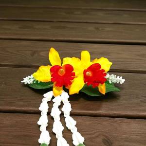 กิ๊บติดผมดอกไม้ กิ๊บติดชายอุบะ กิ๊บติดผมดอกกล้วยไม้ ดอกกล้วยไม้ ชายอุบะ ดอกไม้ปลอม