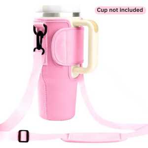 LSH Water bottle carrying bag compatible with Stanley 40oz drum with adjustable shoulder straps