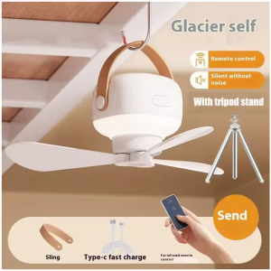 Ceiling Fan 30 Hours Battery Life TYPE-C Charging Remote Control Household Air Cooling Tent Camping Bed Dormitory Kipas