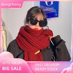 dongcheng Women Winter Scarf New Korean Woolen Scarf Lovers Men And Women Thicken Warm Students Solid Color Knitted Scarves Bib