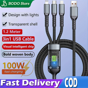 BODO 4-in-1 USB-C Fast Charging Cable with stand | Android Fast Charging Data Cable  Type-C Gaming Charger Cord  for Gaming and Watching TV Shows