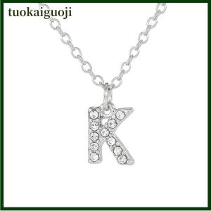 tuokaiguoji สร้อยคอแฟชั่นจี้ตัวอักษร A-Z ที่เป็นประกายมี26ชื่ออักษรเริ่มต้นที่ไหปลาร้าโซ่สำหรับงานปาร์ตี้ของขวัญเครื่องประดับวันวาเลนไทน์