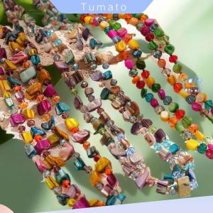 Tumato Boho Double-layer Colorful Long Necklace For Women Vintage Irregular Beads Jewelry Female Summer Vacation Holiday Gifts