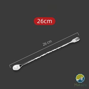 Makayo สแตนเลส ช้อนค็อกเทล ด้ามเกลียวยาว 30 ซม. 26 ซม. ช้อนผสมเครื่องดื่ม ที่ชงเหล้า Bartending spoon