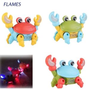 Mainan robot kepiting lampu dan music ada tali KEPITING BO JOGET JALAN CARTOON CRAB DANCING