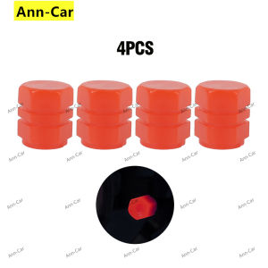 【Ann-Car】4Pcs Universal Fluorescent Red tires Air Cap Stem Valve/ Luminous Valve Cap/ Car & Motorcycle & Bicycle Wheel Tire Valve Cap