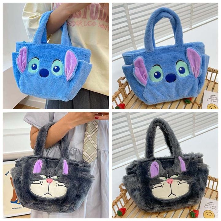 DWT9814 Lucifer Plush Stitch Handbag Cat Large Capacity Animal Wrist ...