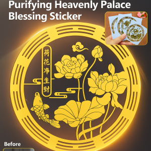 [Bring Wealth]  Good Luck Lotus Purifying Heavenly Palace Blessing Sticker Attracts Wealth &amp Luck  3D Stickers