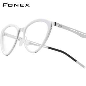 FONEX กรอบแว่นตาตาแมวขอบเต็มสไตล์ญี่ปุ่นน้ำหนักเบาพิเศษ1008แว่นตาทรงแคทอายออกแบบได้ตามต้องการ