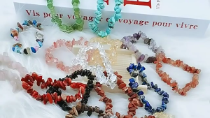 Chip Stone Natural Gravel Beads Bracelet Woman Wristband Gift Decorative Wrist Chain for Yoga Prayer