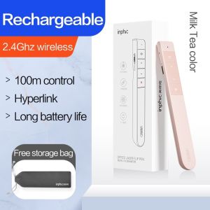 ZEUS X inphic Wireless Presenter Hyperlink Control Presentation Clicker RF 2.4GHz USB PowerPoint Clicker Presentation Remote Control Pointer Slide Advancer Rechargeable