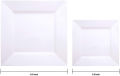 【Special Promotion】 White Plastic Plates - Premium White Square Plates Hard Plastic Dinner Plates Salad Dessert Plate For Party/wedding. 