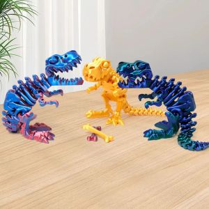 XFZHG Crystal 3D Printed Crystal Dinosaur Big Mouth Rotatable 3D Printed Tyrannosaurus Rex Finger Toy Flexible 3D Articulated Dinosaur Toys Kid Gift