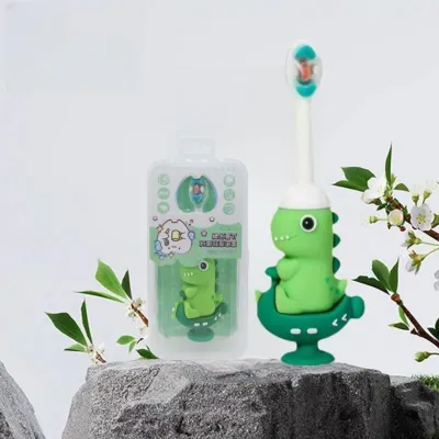 BAYOEMS 1-3yrs Baby Cartoon Dinosaur Toothbrush with Case Kids Toothbrush Baby Teeth Care Soft Hairs Kids Toothbrush Baby Teeth Care Infants With Small Head and High-density Cartoon Brush toothbrush soft Childrens gifts