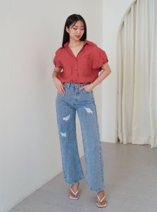 CELANA JEANS WANITA BEBE RIPPED KULOT -SYS CLOTHIER
